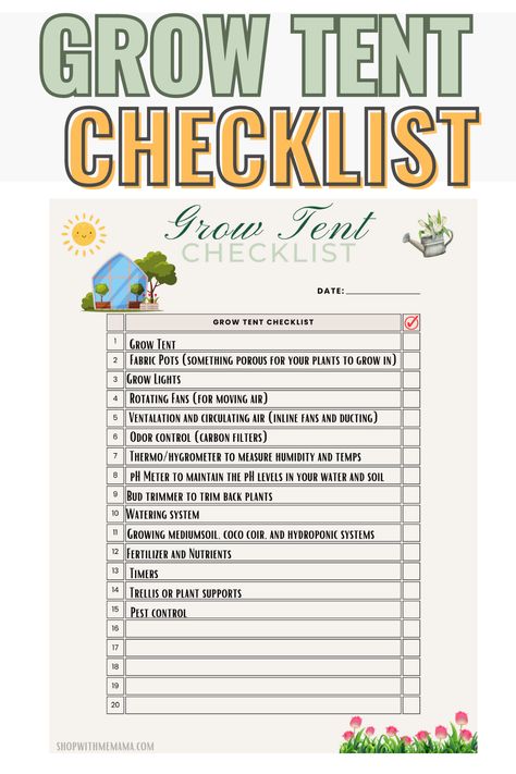 A Free grow tent checklist printable and learn all about indoor tent gardening! Tips, facts and more! Diy Grow Tent Indoor, Grow Tent Setup, Diy Grow Tent, Indoor Grow Room, Hippy Life, Devils Lettuce, Tent Ideas, Cannibis Recipes, Mealy Bugs