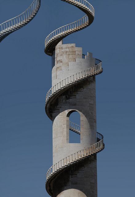 spiral staircase, right off the tower Spiral Staircases, Staircases, The Top, Stairs, Tower, Clock, Building