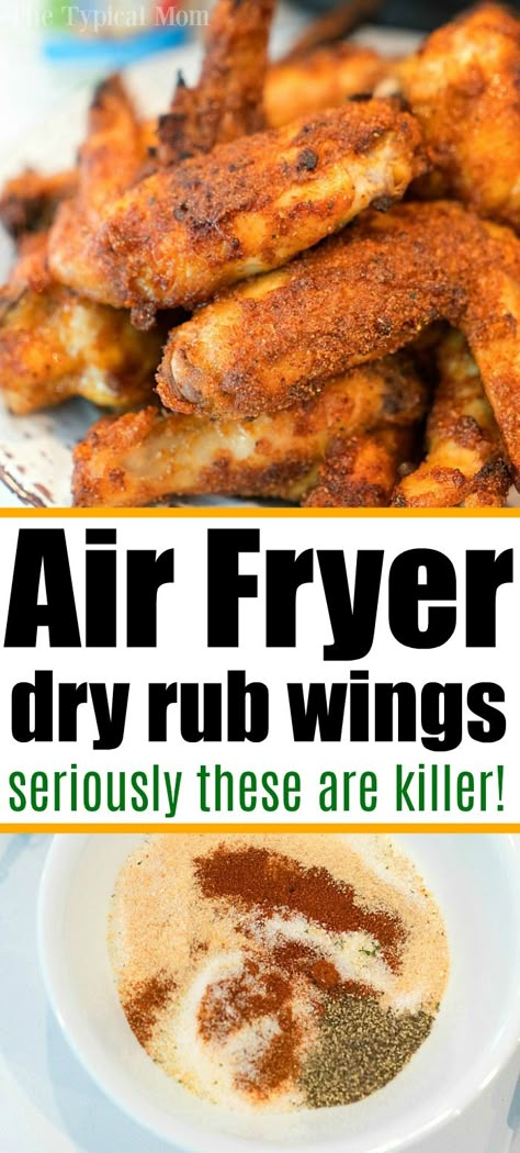 Chicken Wingettes Recipe Air Fryer, Whole Wings In Air Fryer, Air Fryer Wings Recipe, Rub For Chicken Wings, Chicken Wings In Air Fryer, Rub For Chicken, Air Fryer Recipes Chicken Wings, Airfryer Chicken, Air Fryer Recipes Low Carb