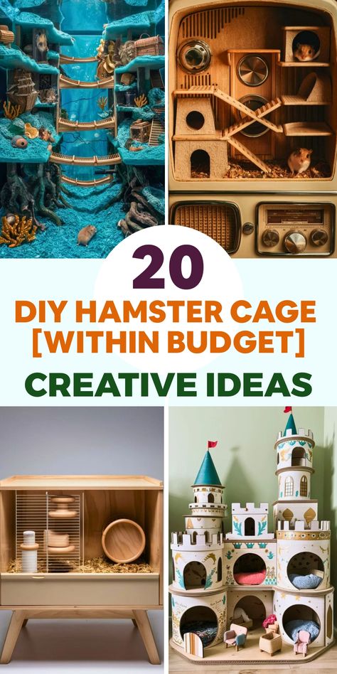 Discover how to craft a cozy and budget-friendly hamster habitat with these innovative suggestions, ensuring the contentment of both you and your fluffy companion. Begin by transforming a spacious plastic storage bin into the cage's foundation. Enhance airflow by drilling holes in the lid and sides, and reinforce security with a mesh wire attachment. Furnish the bottom with plush bedding such as shredded paper or wood shavings for extra comfort. Diy Hamster Cage, Hamster Cage Ideas, Diy Hamster Toys, Ikea Detolf, Large Plastic Storage Bins, Cage Hamster, Hamster Diy, Hamster Habitat, Dog Feeding Station