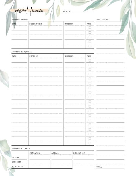 Use this Free printable personal balance sheet template to keep an eye on your personal finances. It's the best planner page for your financial planner. Balance Sheet Template Free Printables, Good Notes Financial Planner, Good Notes Templates Free Budget Planner, Goodnotes Financial Planner Free, Budget Pages Free Printables, Task Planner Free Printables, Goodnotes Finance Template Free, Printable Organization Sheets Free, Finance Planner Printable Free