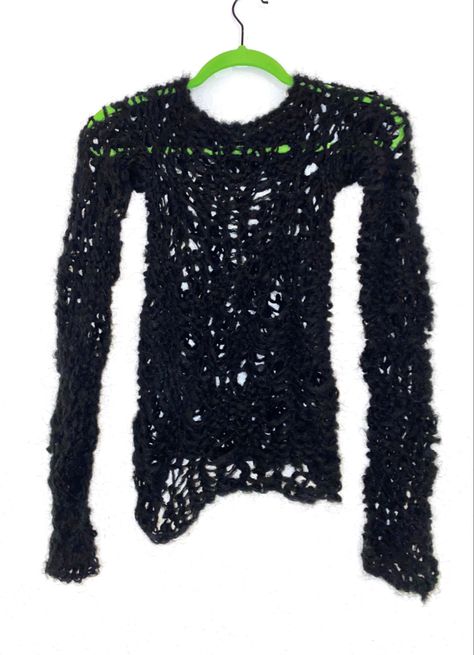 punk fashion knitwear cobweb grunge handmade Punk Knit, Knit Garments, Fashion Knitwear, Knitwear Fashion, Knit Jumper, Punk Fashion, Jumper, Knitwear, Knitting