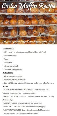 Costco Muffin Recipe, Costco Muffins, Muffin Tin Recipes, Muffin Recipe, Monkey Bread, Köstliche Desserts, Tortilla Chips, Muffin Recipes, Restaurant Recipes