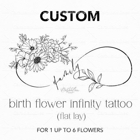 This Digital Prints item by CaraulanLines has 20 favorites from Etsy shoppers. Ships from United States. Listed on May 14, 2024 October Flower Tattoo Birth Month, Family Birth Month Flower Tattoos, Infinity Tattoo Family, Memorial Tattoo Quotes, Flower Bouquet Tattoo, Clover Tattoos, Bouquet Tattoo, Mommy Tattoos, Birth Flower Tattoos