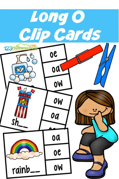 If your students on working on reading or spelling long o sound words, you will love these free printable clip cards to practice! Simply print the o vowel words activity to practice identifying long vowel o teams - ow, oe, & oa. This o words phonics actiivities are perfect for kindergarten and first grade students. Vowel Teams Activities, Phonics Puzzles, Vowel Team Words, Fun Phonics Activities, Teaching Vowels, Word Study Activities, Short I Words, Vowel Activities, Phonics For Kids