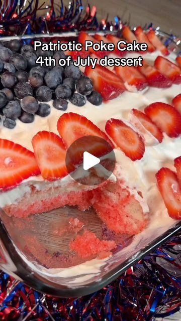 Patriotic Poke Cake, Cake 5, Flag Cake, Bake Cake, 4th Of July Desserts, Poke Cake, July Crafts, Summer Dessert, Cool Whip