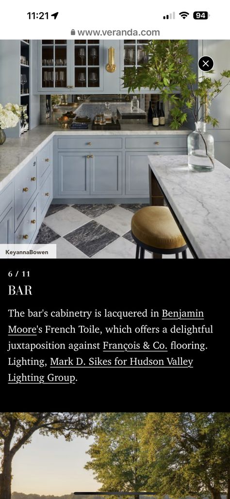 French Blue Paint Color Benjamin Moore, Bm French Toile, Benjamin Moore Blue Cabinet Paint Colors, Benjamin Moore French Toile, French Toile Benjamin Moore, Farmhouse Blue Paint, Benjamin Moore Stratton Blue Cabinets, Brittania Blue Benjamin Moore Cabinets, Blue Kitchen Cabinets Checkered Floor