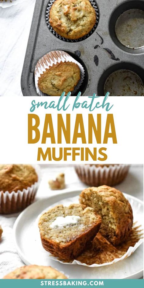 Small Batch Banana Muffins, Homemade Chocolate Chip Muffins, Easy Baking Recipe, Banana Scones, Baby Muffins, Banana Muffins Easy, Healthy Banana Muffins, Banana Muffin, Simple Muffin Recipe