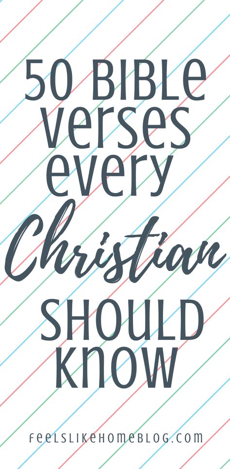 50 Bible verses every Christian should memorize - These Bible Verses are great for women, men, teens, or kids to learn. The truths of the Word of God apply to everyone's life and heart. Many words spoken by Jesus Christ to children and adults. The Word of the Lord is good and beneficial. Verses To Memorize For Women, Bible Verses For Teenage Boys, Biblical Thoughts, Bible Verses For Teens, Bible Verse For Moms, Great Bible Verses, Popular Bible Verses, Bible Verse Memorization, Scripture Memorization