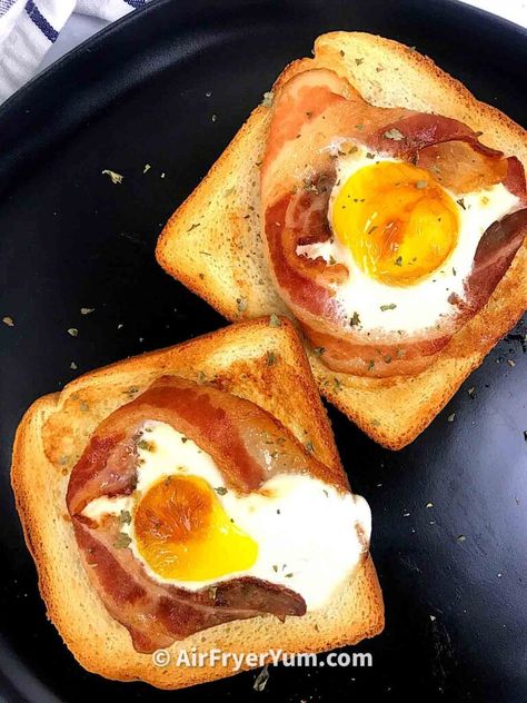 Air Fryer Eggs Over Easy, Bacon Hacks, Egg Air Fryer, Using Air Fryer, Air Fryer Recipes Eggs, Air Fry Bacon, Weetbix Slice, Recipes Airfryer, Brigadeiro Recipe