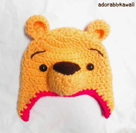 Adorably Kawaii: Winnie the Pooh Crochet Hat Pattern for Toddler (+ sizing guide) Winnie The Pooh Crochet, Crochet Hat Size Chart, Pooh Crochet, Crochet Hat Sizing, Crochet Character Hats, Crochet Animal Hats, Crochet Kids Hats, Hat Patterns Free, Crochet Disney