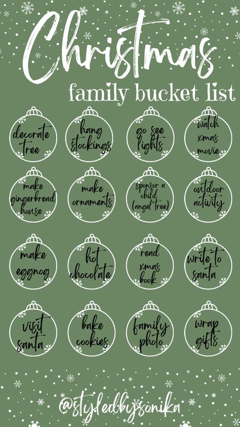 Christmas Bucket List Family, December Bucket List, Christmas Mood Board, Family Bucket List, Christmas Things To Do, Decorated Stockings, Christmas Bucket List, Bucket List Family, Christmas Bucket