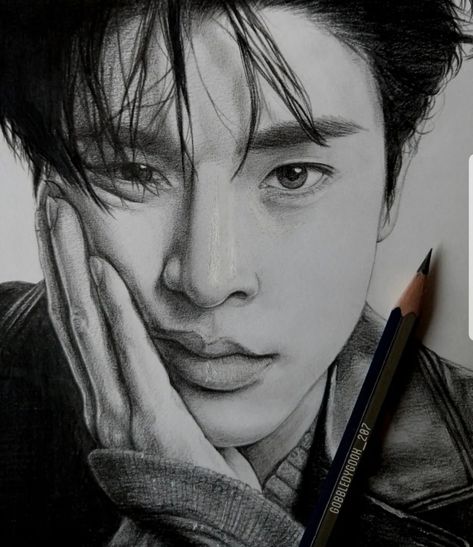 Artist: Gobbledygook_207 Drawings Of Kpop Idols, Kpop Realistic Drawings, Jake Drawing Enhypen, Jake Enhypen Drawing, Jake Drawing, Enhypen Drawing, Jake Fanart, Enhypen Fanart, Human Sketch