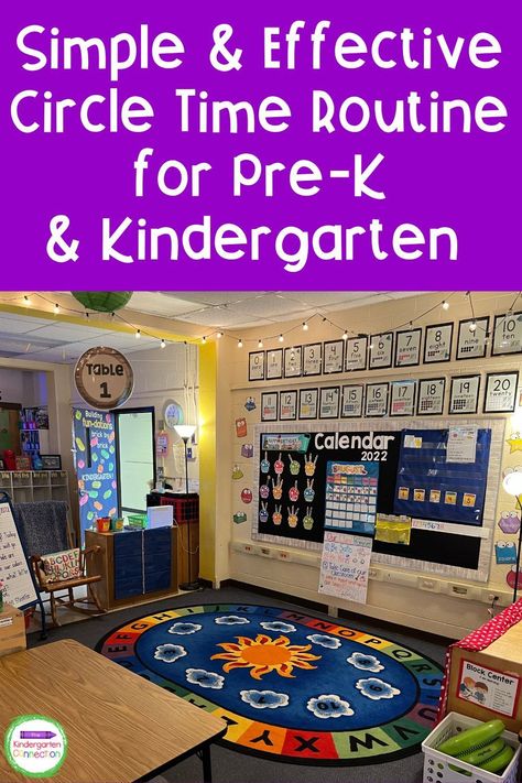 Check out my fun and engaging Morning Circle Time Routine perfect for both Pre-K and Kindergarten to make Circle Time the best part of the day! Classroom Carpet Ideas Circle Time, Circle Time Ideas For Prek, Morning Circle Time Routine, Engaging Circle Time Activities, Preschool Circle Time Board Ideas, Circle Time Layout Preschool, Pre K Circle Time Set Up, Pre K Morning Activities, Circle Time Board Ideas For Preschool