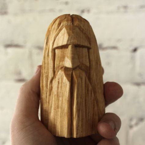 Wizard Wood Carving by Wizards of the Wood now on Etsy! Small Wood Carvings, Wood Carving Art For Beginners, Whittled Gnome, Wood Carved Nomes, Wizard Carving, Wood Spirits Carving Pattern, Wizard Wood Carving, Hand Carved Wooden Wands, Whittling Ideas