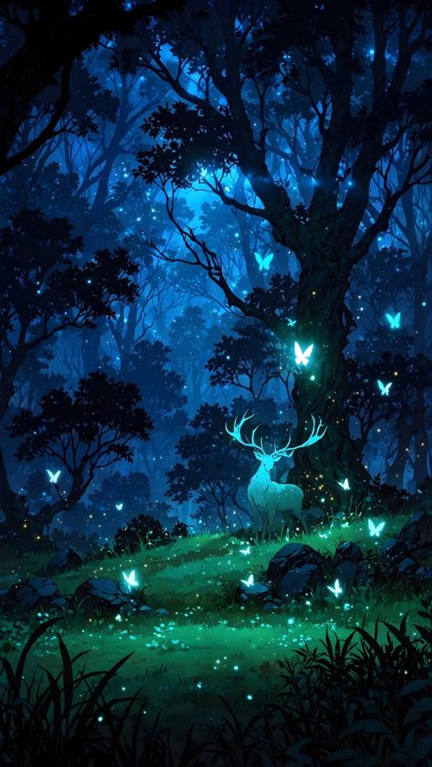 Druid Background, Enchanted Forest Wallpaper, Arte Indie, Pretty Landscapes, Forest Wallpaper, A Deer, Fantasy Art Landscapes, 판타지 아트, Dreamy Art