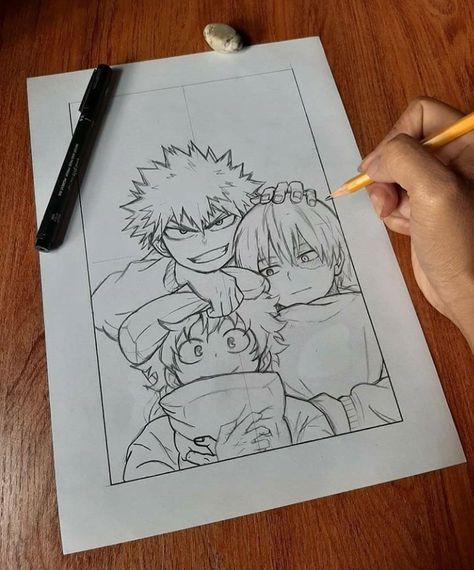 Anime Drawing Sketches Manga, Anime Sketch Manga, Anime Doodles, Mha Drawings, Manga Fanart, Anime World, Anime Boy Sketch, Boy Drawing, Art Drawings Sketches Creative