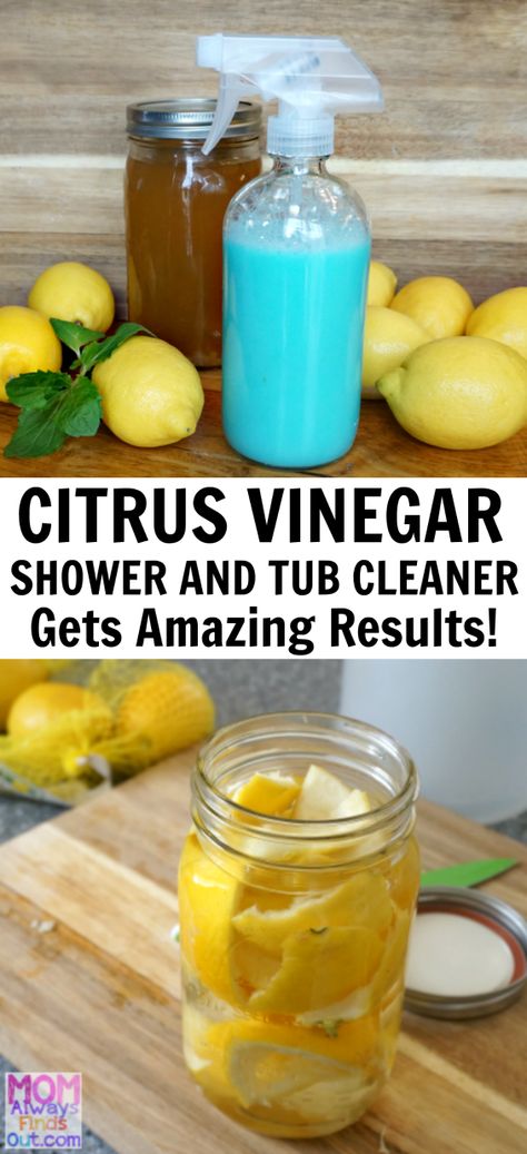 Homemade Citrus Vinegar Cleaners- All Purpose Vinegar Cleaner Recipe and Amazing Tub Cleaner Made With Vinegar Vinegar Cleaner Recipe, Homemade Cleaners Recipes, Vinegar Cleaner, Homemade Toilet Cleaner, Clean Baking Pans, Cleaner Recipes, Vinegar Cleaning, Tub Cleaner, Deep Cleaning Tips