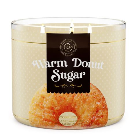 Warm Donut Sugar Large 3-Wick Candle - Aromatic Comfort Food in a Jar – Goose Creek Candle Food In A Jar, Goose Creek Candles, Donut Display, Aromatic Candle, Cake Dip, Sweet Candles, Sugar Donut, Goose Creek, Fried Dough