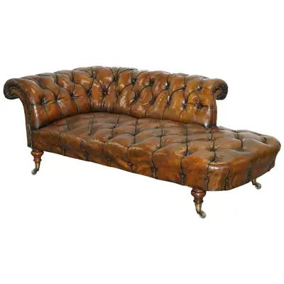 Furniture Reupholstery, Leather Chaise, Leather Chesterfield, Tufted Sofa, Bar Room, Leather Couch, House Inside, Brown Colour, Beautiful Furniture