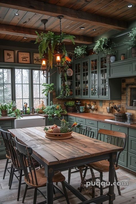 Forest Kitchen, Mushroom Kitchen, Light Countertops, Dark Gray Kitchen Cabinets, Dark Brown Cabinets Kitchen, Dark Cabinets Light Countertops, Dark Cabinets Backsplash, Dark Cabinets White Countertops, Dark Brown Cabinets