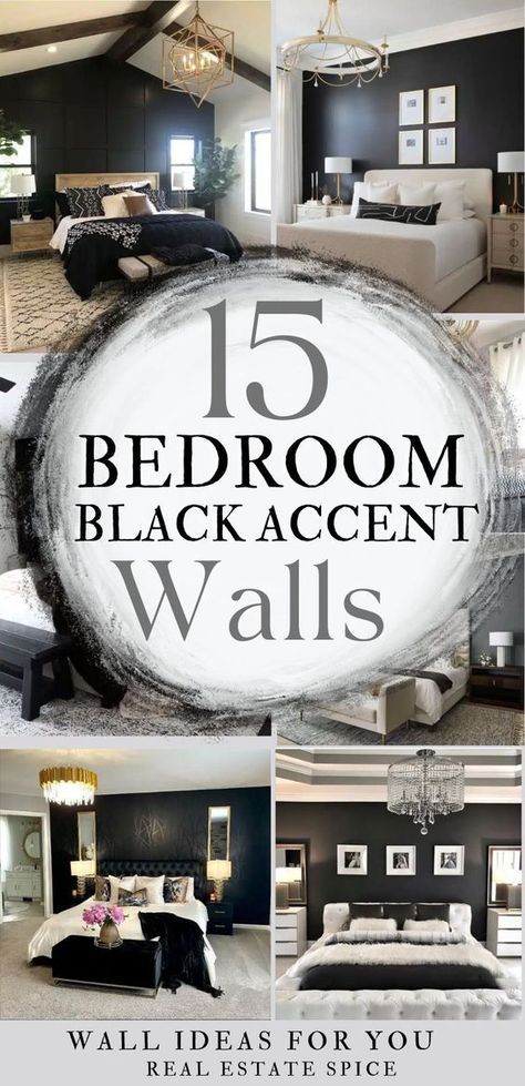 15 BEST Black Accent Wall Bedrooms and Design Tips. These stunning black accent wall bedrooms show how much black can dramatically change a bedroom. See design styles and decor ideas for any taste! via @https://www.pinterest.com/realestatespice/_created/