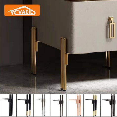 Sofa Legs Design, Black Gold Sofa, Feet For Furniture, Cabinet Feet, Sofa Feet, Gold Sofa, Stainless Steel Furniture, Metal Furniture Legs, Metal Sofa