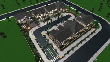 Mini Cities Roblox Ideas, Small Neighborhood Layout, Bloxburg Towns Large Plot, Bloxburg Town Layout Ideas No Large Plot, Bloxburg Street Layout, Bloxburg Neighborhood Build, Bloxburg Neighborhoods, Bloxburg Gym Exterior, Neighborhood Layout Bloxburg