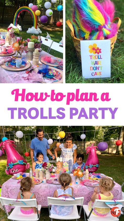 Troll Party Decorations Diy, Trolls Birthday Games, Trolls Birthday Activities, Trolls Birthday Party Activities, Trolls Party Activities, Trolls Balloon Decoration, Trolls Band Together Birthday, Trolls Band Together Birthday Party Ideas, Trolls Party Games