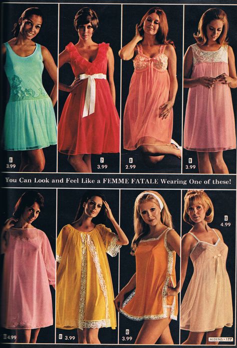 Aldens catalog 1970 1960s Lounge Wear, 1970s Sleepwear, 1960s Nightwear, 60s Sleepwear, 70s Sleepwear, 1960s Sleepwear, 1970s Pajamas, 1960s Pajamas, Aldens Catalog