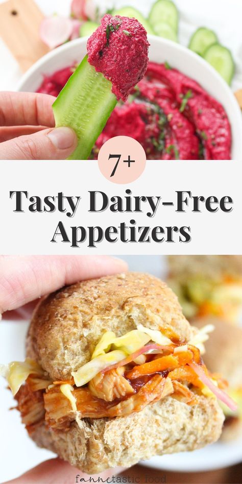 You don’t need dairy to prepare a delicious party or holiday appetizer spread! Below, I’m sharing the best easy dairy free appetizer recipes, including creamy hummus dips, chicken sliders, and more. No Dairy Appetizers For Party, Dairy Free Sliders, Nondairy Appetizer Recipes, Appetizer Recipes Dairy Free, Dairy Free Appetizers Easy, Dairy Free Christmas Appetizers, Non Dairy Appetizers, Dairy Free Appetizer Recipes, Dairy Free Appetizer