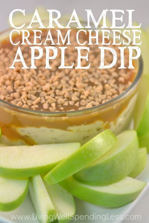 Cream Cheese Apple Dip, Apple Dip Recipe, Dip Dip, Caramel Apple Dip, Apple Cream, Easy Caramel, Caramel Dip, Potluck Desserts, Caramel Cream