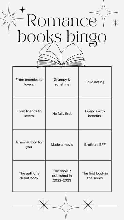 Reading Challenge Romance, Book Trope Challenge, Book Bingo Challenge 2024, Book Bingo 2024, Romance Book Bingo, Romance Book Challenge, Book Challenge Template, Tbr Prompts, Books Bingo