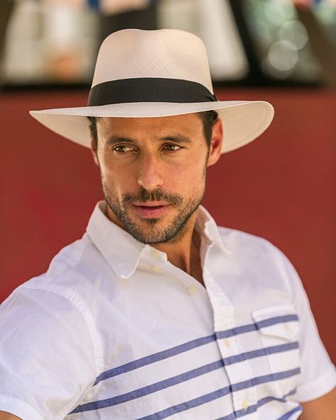 COlumbia Style Panama Hat - Comes sized, water repellant and provides great shade. Mens Panama Hat, Panama Hat Style, Mens Dress Hats, Male Portrait Poses, Stylish Winter Coats, Derby Outfits, Capsule Wardrobe Outfits, Wardrobe Outfits, Male Portrait