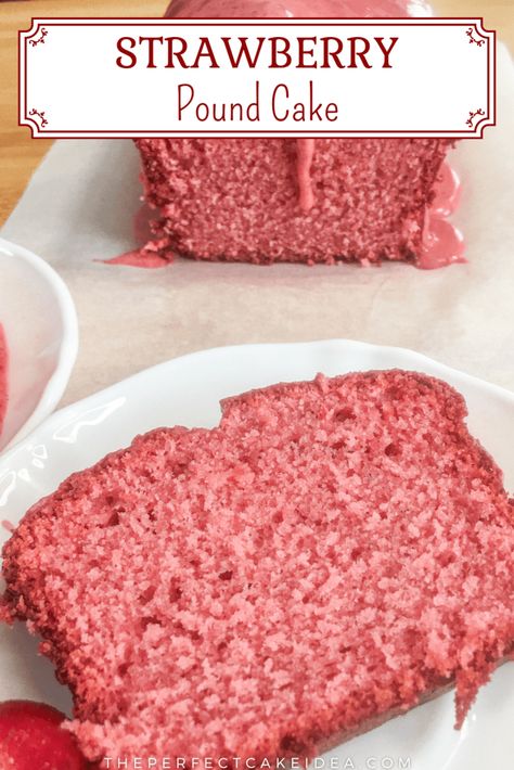 Strawberry Loaf Cake, Strawberry Pound Cake Recipe, Strawberry Loaf, Frozen Strawberry Recipes, Cake Recipes For Beginners, Chocolate Chip Pound Cake, Strawberry Pound Cake, Cake With Strawberry, Loaf Cake Recipes