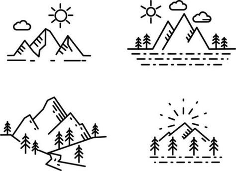 Mountains Line Drawing 7934125 Vector Art at Vecteezy Mountain Doodle Art, Mountains Drawing Simple, Easy Mountain Drawing, Mountain Doodles Simple, Simple Mountain Drawing, Mountain Sketch Simple, Mountains Line Drawing, Mountain Drawings, Mountains Doodle Art