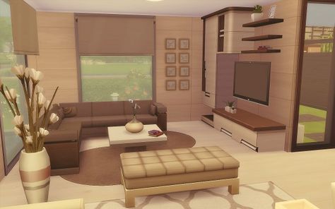 Via Sims: House 18 • Sims 4 Downloads Sims 4 Room Ideas Living Room, Sims 3 Rooms, Casas The Sims Freeplay, Living Room Sims 4, Sims4 House, Fancy Living Rooms, The Sims 4 Lots, Sims Inspiration, Die Sims 4