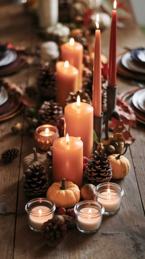 Get inspired with these 25 creative Thanksgiving decor ideas to beautify your home this holiday season. From table settings to mantle decorations, find unique and stylish ways to celebrate Thanksgiving. Winter Thanksgiving Decor, Dinner Table Fall Decor, Cute Thanksgiving Decor, Decorating For Thanksgiving Home, Table Thanksgiving Decorations, Table Decorations For Thanksgiving, Thanksgiving Table Decorations Ideas, Thanks Giving Decor, Thanksgiving Centerpieces Table