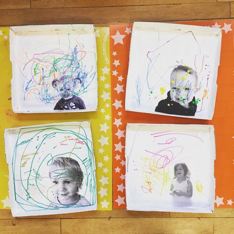 Self Portrait Art (That Even the Littlest Kids Can Do) Toddler Self Portrait, Self Portrait Art Ideas, Portrait Art Ideas, Tracing Art, Self Portrait Art, Winter Art Projects, Pizza Boxes, Art Therapy Activities, Art Activity