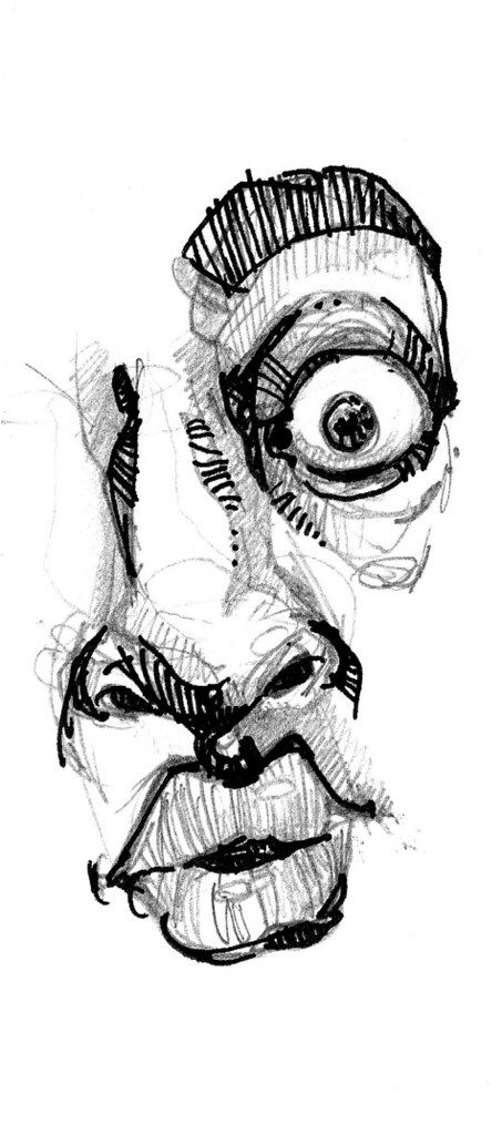 sketch_face001 | Jeff Stone | Flickr Deb Weiers, Scary Drawings, Art Media, Art Painting Gallery, Art Diary, Pencil Art Drawings, Art Collage Wall, Art Inspiration Painting, Book Art Drawings