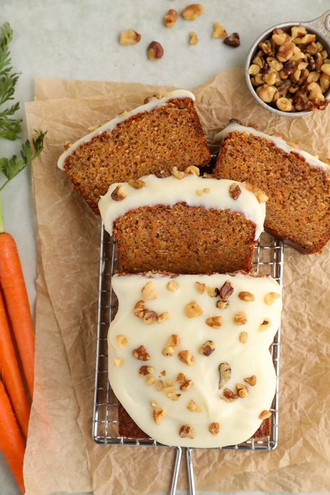 Carrot Cake Loaf - Marisa Bakes Carrot Loaf Recipe, Carrot Loaf, Carrot And Walnut Cake, Carrot Cake Loaf, Breakfast Cupcakes, Breakfast Pie, Cream Cheese Frosting Cake, Cake Loaf, Trifle Pudding