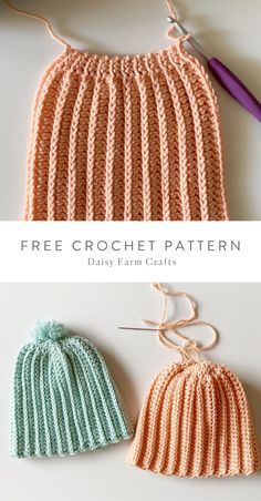 Baby Hat Free Pattern, Crochet Beanie Pattern Free, Crochet Newborn Hat, Daisy Farm, Newborn Crochet Patterns, Crochet Baby Beanie, Crochet Baby Hat Patterns, Easy Crochet Hat, Crochet Newborn