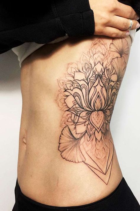 Lotus Tattoo On A Side Picture 2 Lotus Flower Tattoo Ideas, Lotusblume Tattoo, Flower Tattoo Ideas, Lotus Tattoo Design, Tattoos For Women Flowers, Hip Tattoos Women, Lily Tattoo, Lotus Tattoo, Home Tattoo