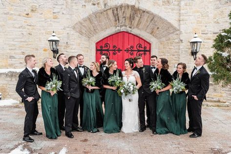 Groom Suit Green, Tuxedo Groomsmen, Hunter Green Wedding, Winter Wedding Bridesmaids, Emerald Green Bridesmaid Dresses, Dark Green Wedding, Dark Green Bridesmaid Dress, Velvet Bridesmaid, Winter Bridesmaid Dresses