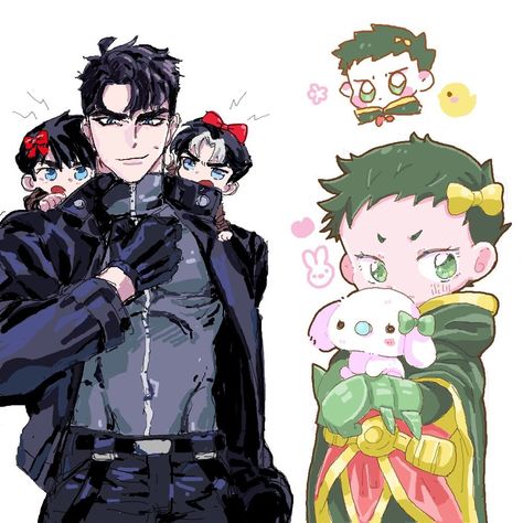 Bottom Damian Wayne, Bat Brothers, Superman X Batman, Robin Comics, Superman X, Black Butler Manga, Red Hood Jason Todd, Batman Kids, Damian Wayne