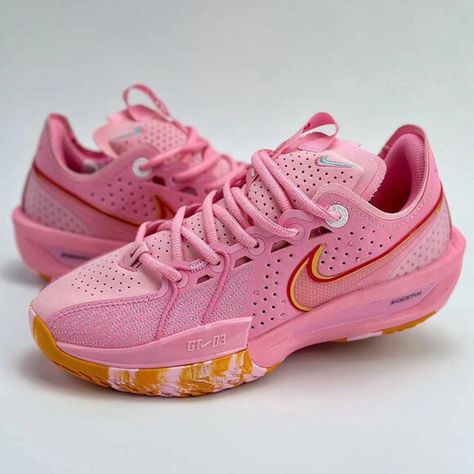 Nike Air Zoom GT Cut 3 Pink Sneakers Gt Cut 3 Shoes, Hoop Shoes, Nike Air Zoom Gt, Girls Basketball Shoes, Girls Basketball, Preppy Shoes, Womens Basketball Shoes, 3 Shoes, Cute Outfits For School