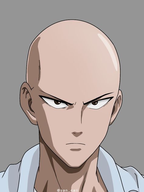 How To Draw Saitama, Saitama One Punch Man Drawing, Saitama Angry Face, Saitama Serious Face, Manga Face Drawing, Saitama Sketch, One Punch Man Drawing, Saitama Drawing, Saitama Face