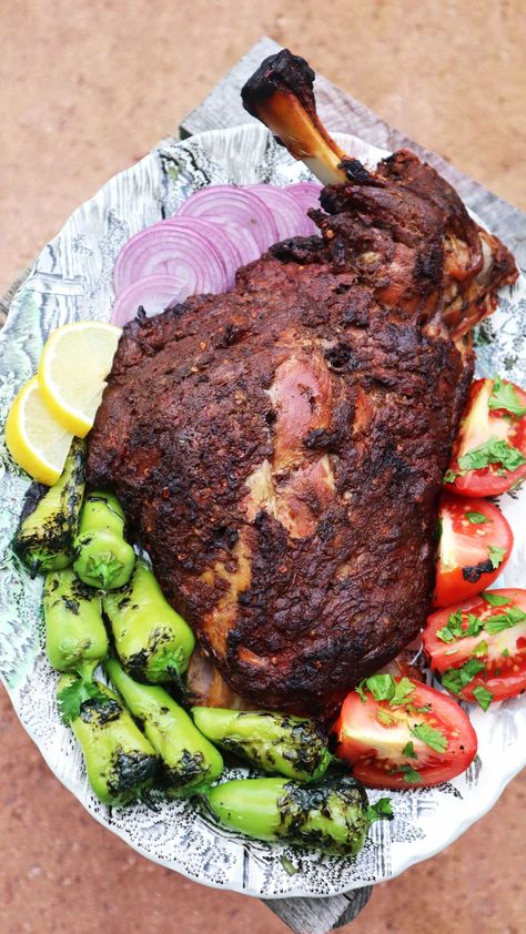 cookingwithzainab on Instagram: TANDOORI ROAST LAMB Tender tandoori lamb with the best gravy, super impressive and so easy! The secret tender lamb is slow cooking, time… Tandoori Lamb, Tandoori Recipes, Good Gravy, Roast Lamb, Lamb Shoulder, Lamb Roast, Health Board, Red Food, Slow Cooking