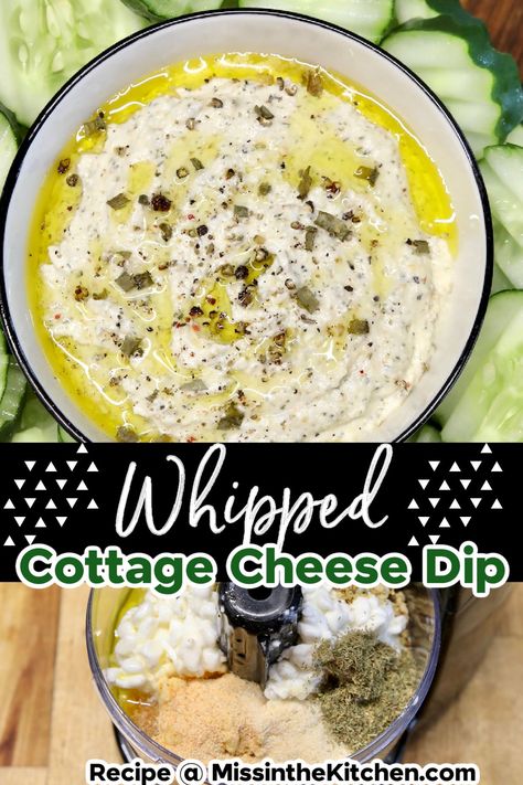 Whipped Cottage Cheese Dip is a quick and easy high protein snack to serve with crisp veggies or crackers. An easy, 5 minute recipe that you are going to love! Recipes With Whipped Cottage Cheese, Cottage Cheese Hummus, Dips With Cottage Cheese, Keto Cottage Cheese Bowls, High Protein Crackers, Smoked Cream Cheese Dip, Cottage Cheese Crackers, Cottage Cheese Everything Bagel Dip, Savory Whipped Cottage Cheese