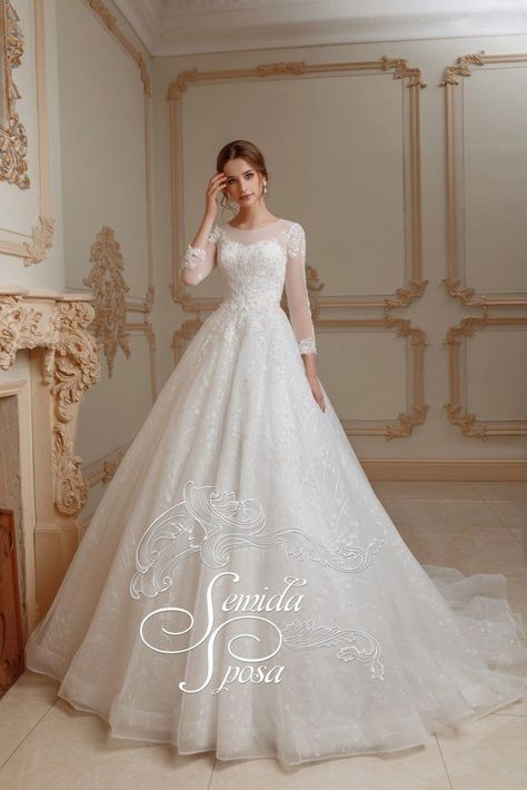 Dropping Dress, Wedding Dress Ballgown, Modest Wedding Dresses With Sleeves, Petite Wedding Dress, Modest Wedding Dress, Western Wedding Dresses, Dream Wedding Ideas Dresses, Modest Wedding, European Design